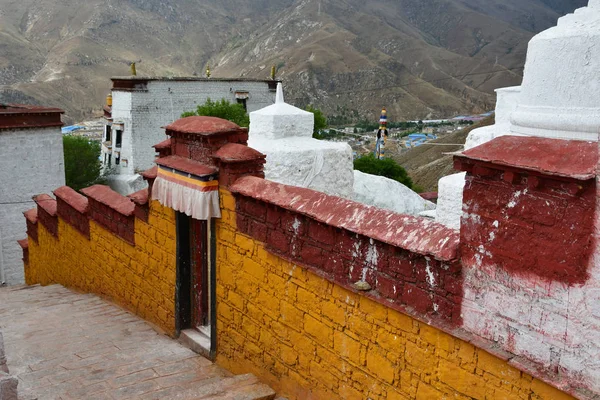 Cina Tibet Lhasa Antico Monastero Pabongka Giugno Edifici Del Vii — Foto Stock
