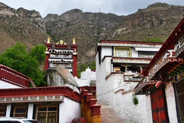 Kina Tibet Lhasa Det Antika Klostret Pabongka Juni Talet Byggnader — Stockfoto