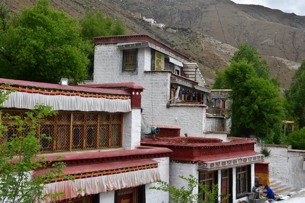 Chine Tibet Lhassa Ancien Monastère Pabongka Juin Bâtiments Viie Siècle — Photo