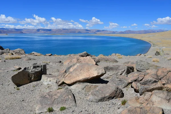 China. Great lakes of Tibet. Lake Teri Tashi Namtso in sunny summer day