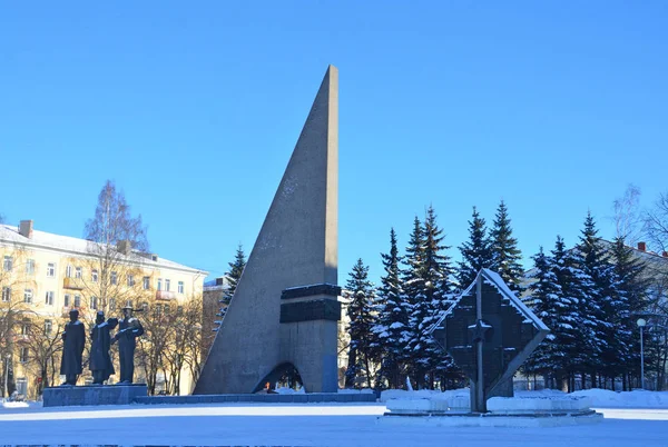 Arkhangelsk Rusia Febrero 2018 Monumento Los Norteños Que Murieron Gran —  Fotos de Stock