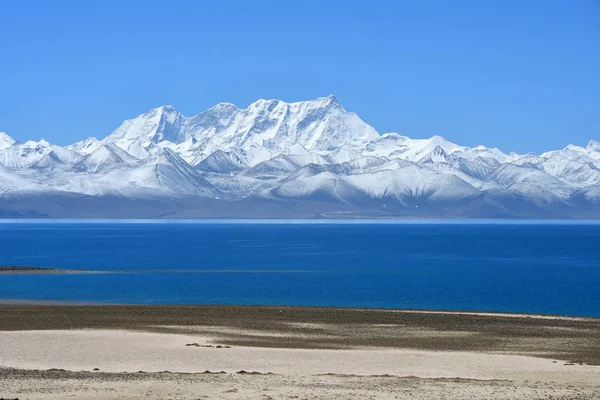 Tibet Lake Nam Tso Nam Tso Nyechen Tangla Mountain Sunny — Stock Photo, Image