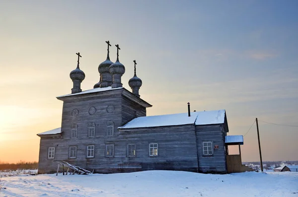 Byn Abramovskaya Lägre Maloshuyka Vzchevskaya Kyrkan Presentationen Herren Gryningen Sretenskaya — Stockfoto