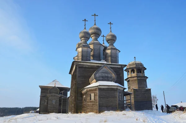 木造寺院の複合体 世紀のニコラス Vvedenskaya ロシア アルハンゲリスク地域 Vorzogory — ストック写真
