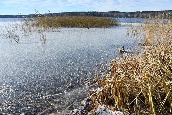 Monumento Natural Lago Uvildy Finales Otoño Tiempo Claro Región Chelyabinsk — Foto de Stock