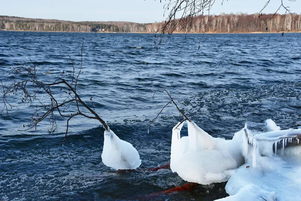Rusland Chelyabinsk Regio Natuur Monument Lake Uvildy Medio November Bewolkte — Stockfoto