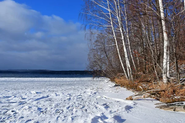 Памятник Природы Озеро Увилды Холодный Осенний День Челябинская Область Южный — стоковое фото