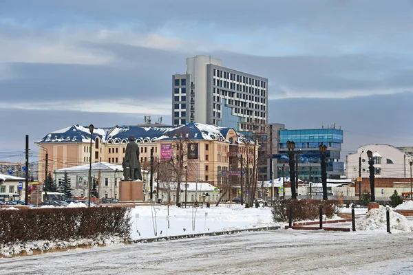 Chelyabinsk Russia December 2018 Buildinngs Street Labor Truda Winter Chelyabinsk — Stock Photo, Image