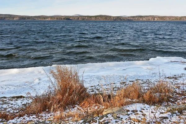 Natur Monument Sjön Uvildy November Molnig Dag Södra Ural Chelyabinsk — Stockfoto