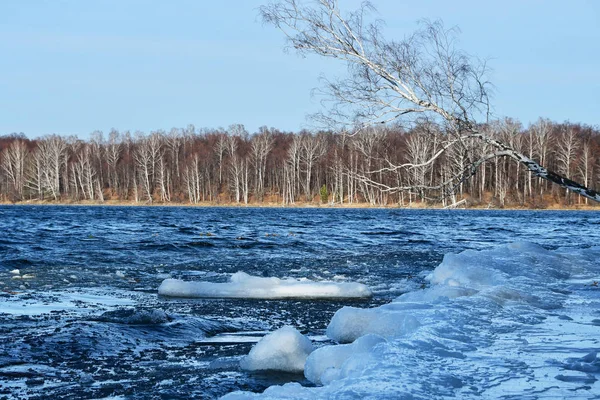 Russia Chelyabinsk Region Nature Monument Lake Uvildy Small Section Ice — Stock Photo, Image