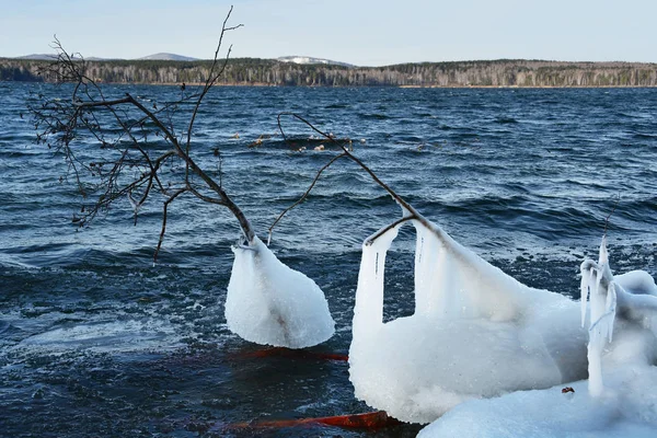 Ryssland Chelyabinsk Region Natur Monument Sjön Uvildy Mitten November Molnig — Stockfoto