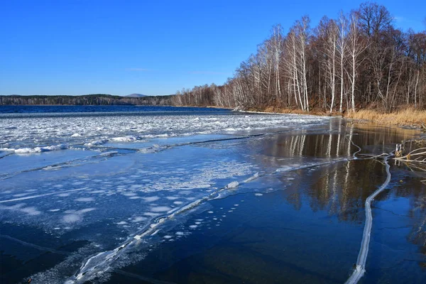 Monumento Natural Lago Uvildy Finales Otoño Tiempo Claro Región Chelyabinsk — Foto de Stock