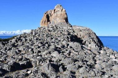 Tibet, Geoglyph Nam Tso shore gölde 4718 metre deniz seviyesinden
