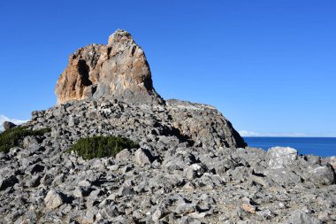 Tibet, Geoglyph Nam Tso shore gölde 4718 metre deniz seviyesinden