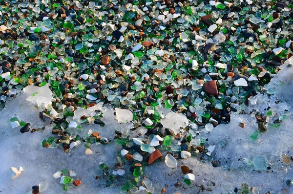 Plage Verre Dans Baie Steklyannaya Près Vladivostok Russie Territoire Primorsky — Photo