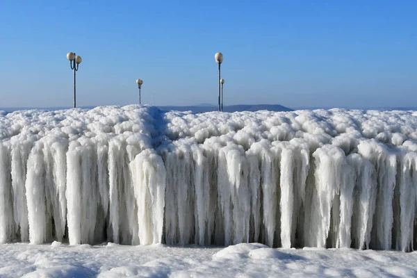 Vladivostok Baía Amur Acumulação Gelo Pitoresca Orla Marítima — Fotografia de Stock