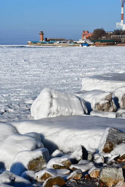 Vladivostok Baie Amour Hiver Par Une Journée Ensoleillée Glacée — Photo