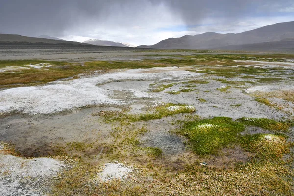 Cina Tibet Pioggia Sul Lago Ngangla Ring Tso Estate — Foto Stock