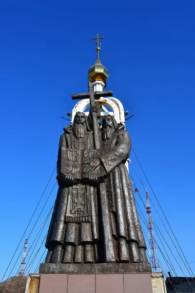 Vladivostok Rusko Leden 2019 Památník Cyrila Metoděje Kopci Orel Vladivostoku — Stock fotografie