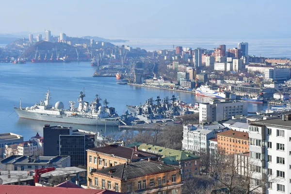 Vladivostok Rusya Federasyonu Ocak 2019 Mimari Gemi Vladivostok Merkezi Şehrin — Stok fotoğraf