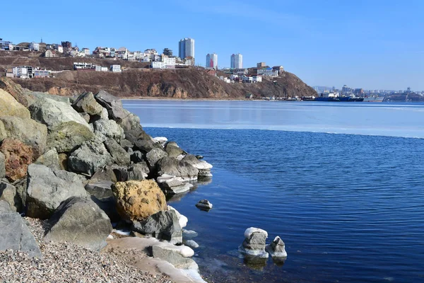 Rusia Vladivostok Cabo Brindle Tigrovy Invierno Día Soleado — Foto de Stock
