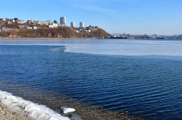 Vladivostok Russia Cape Brindle Tigrovy Winter Sunny Day — стоковое фото