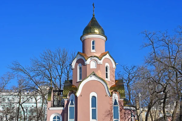 Εκκλησάκι Στο Όνομα Του Αγίου Ανδρέα Στο Βλαδιβοστόκ Ρωσία — Φωτογραφία Αρχείου