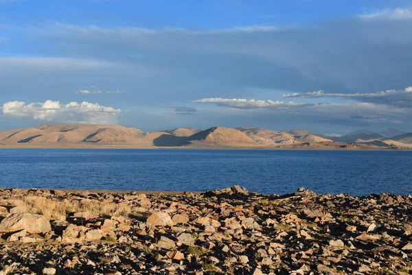 China Great Lakes Tibet Lake Teri Tashi Namtso Setting Sun — Stock Photo, Image