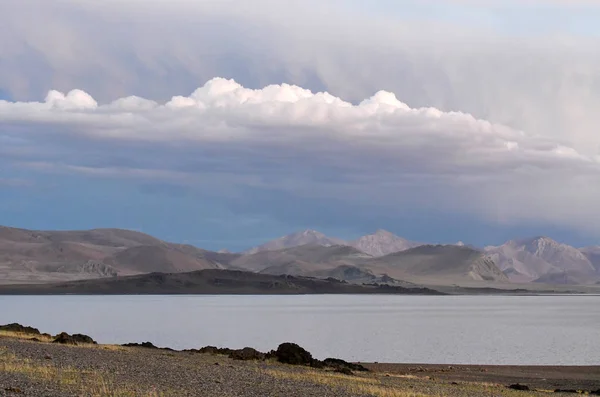 China. Great lakes of Tibet. Lake Teri Tashi Namtso in summer evening