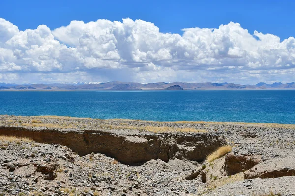 China. Great lakes of Tibet. Lake Teri Tashi Namtso in sunny summer weather