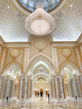  Abu Dhabi, Arap Emirlikleri, Mart, 19, 2019. Arap Emirlikleri Abu Dabi şehrinde içinde Cumhurbaşkanlığı Sarayı