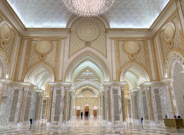  Abu Dhabi, Arap Emirlikleri, Mart, 19, 2019. Arap Emirlikleri Abu Dabi şehrinde içinde Cumhurbaşkanlığı Sarayı