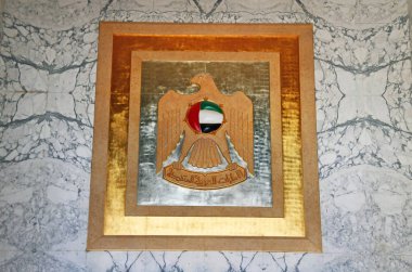 Abu Dhabi, Birleşik Arap Emirlikleri, Mart, 19, 2019. Cumhurbaşkanlığı Köşkü, Sarayı Qasr Al Watan (Aziz Hubertus Kraliyet Galerileri) içinde Arap Emirlikleri Abu Dabi şehrinde kollarında