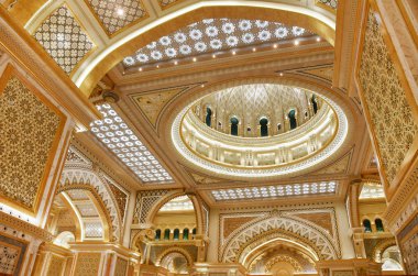  Abu Dhabi, Birleşik Arap Emirlikleri, Mart, 19, 2019. Cumhurbaşkanlığı Köşkü, Sarayı Qasr al-Watan (Aziz Hubertus Kraliyet Galerileri) içinde Arap Emirlikleri Abu Dabi şehrinde