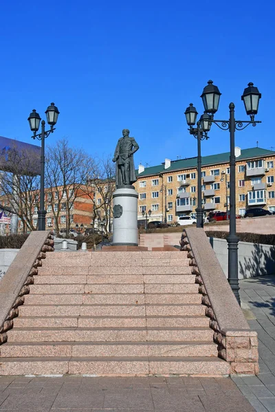 Wladiwostok Russland Januar 2019 Denkmal Muravyov Amursky Wladiwostok Winter Bei — Stockfoto