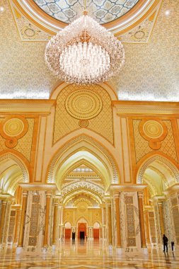 Abu Dhabi, Birleşik Arap Emirlikleri, Mart, 19, 2019. Cumhurbaşkanlığı Köşkü, Sarayı Qasr al-Watan (Aziz Hubertus Kraliyet Galerileri) içinde Arap Emirlikleri Abu Dabi şehrinde