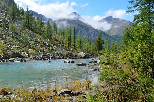 Danau Shavlinskoe Besar Pegunungan Altai Rusia — Stok Foto