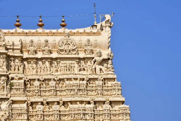 Fragment Van Toren Van Shri Padmanabhaswamy Tempel Trivandrum Kerala India — Stockfoto