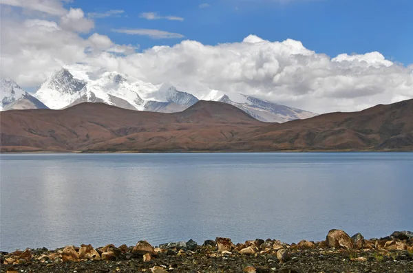 Velká Jezera Tibetu Jezero Rakšas Tal Langa Tso Létě Oblačném — Stock fotografie