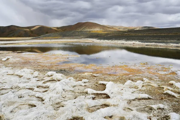 Deposito Del Lago Salino Triangolare Nella Costa Sud Occidentale Del — Foto Stock