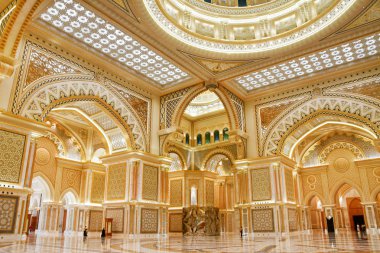  Abu Dhabi, Birleşik Arap Emirlikleri, Mart, 19, 2019. Cumhurbaşkanlığı Köşkü, Sarayı Qasr al-Watan (Aziz Hubertus Kraliyet Galerileri) içinde Arap Emirlikleri Abu Dabi şehrinde