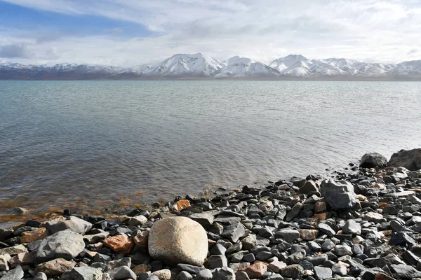 Китай Тибет Высокогорное Озеро Керинг Летом Пасмурный День — стоковое фото