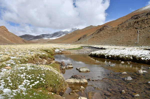 China Tibet Mountain River Way Kering Lake Summer Royalty Free Stock Photos