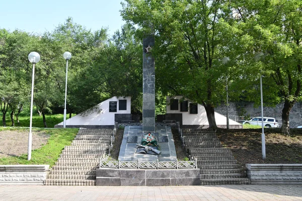 Vladivostok Russia July 2018 Monument Polytechnic Students Heroically Fallen Battle — Stock Photo, Image