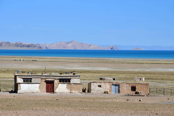 China Tíbet Pequeña Granja Orilla Del Lago Seling —  Fotos de Stock