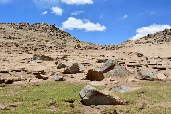 Tíbet Pueblo Alta Montaña Muy Lejos Del Lago Gomang Verano —  Fotos de Stock