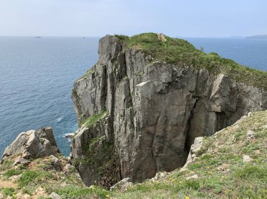 Rusya, Vladivostok. Yaz aylarında Shkot adasının Güney-Doğu kıyısı 