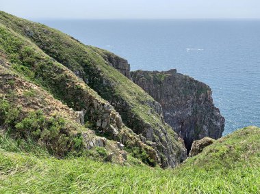 Rusya, Vladivostok.Güneşli yaz gününde Shkot Güzel ada