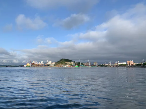 Vladivostok Russia 2019 Seaport Summer Morning Vladivostok — Stock Photo, Image