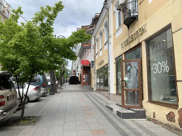 Vladivostok Russie Mai 2019 Entrée Magasin Chaussures Collection Sur Rue — Photo